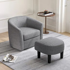 Modern Swivel Accent Chair with Ottoman for Living Room or Bedroom