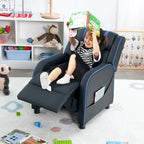 Gymax Kids Recliner Chair Ergonomic Leather Sofa Armchair w/Footrest