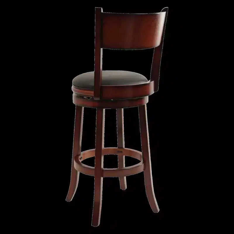 Tabouret de bar pivotant en bois massif Palmetto, hauteur comptoir, couleur Brandy - Boraam