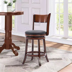 Tabouret de bar pivotant en bois massif Palmetto, hauteur comptoir, couleur Brandy - Boraam
