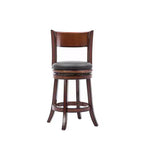 Tabouret de bar pivotant en bois massif Palmetto, hauteur comptoir, couleur Brandy - Boraam