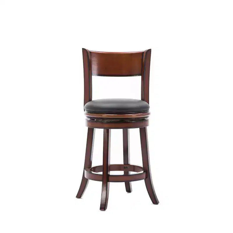 Tabouret de bar pivotant en bois massif Palmetto, hauteur comptoir, couleur Brandy - Boraam