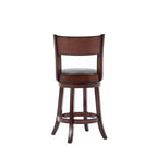 Tabouret de bar pivotant en bois massif Palmetto, hauteur comptoir, couleur Brandy - Boraam