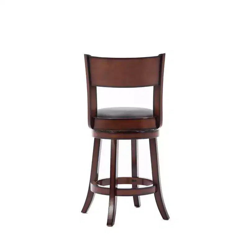 Tabouret de bar pivotant en bois massif Palmetto, hauteur comptoir, couleur Brandy - Boraam