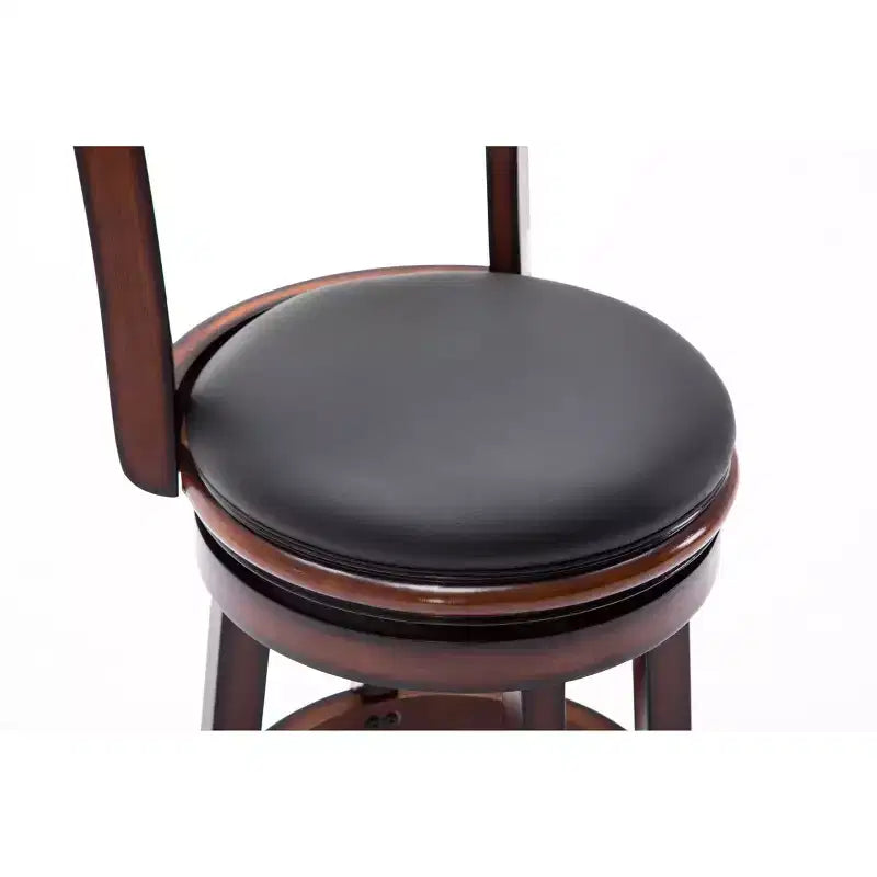Tabouret de bar pivotant en bois massif Palmetto, hauteur comptoir, couleur Brandy - Boraam