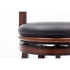 Tabouret de bar pivotant en bois massif Palmetto, hauteur comptoir, couleur Brandy - Boraam
