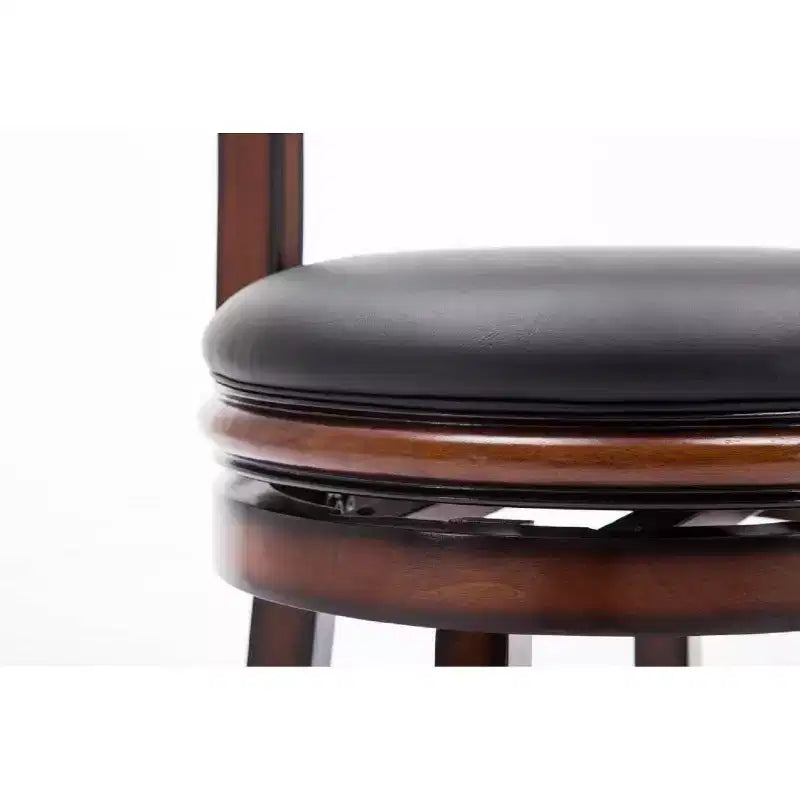 Tabouret de bar pivotant en bois massif Palmetto, hauteur comptoir, couleur Brandy - Boraam