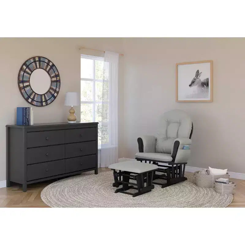 Fauteuil à bascule et repose-pieds Storkcraft Hoop Glider pour chambre de bébé