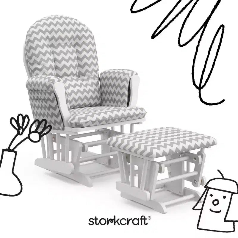 Fauteuil à bascule et repose-pieds Storkcraft Hoop Glider pour chambre de bébé