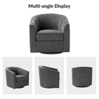 Cuenca Modern Upholstered Barrel Chair with Swivel Base