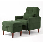 UIXE Modern Lounge Chair Accent Chair and Stroage Ottoman With Adjustable Backrest