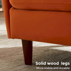 28.34W Set Of 2 Accent Armchair, Velvet Barrel Chair with Solid Wood Legs