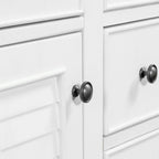 Bathroom Vanity with Ceramic Basin, Two Cabinets and Five Drawers