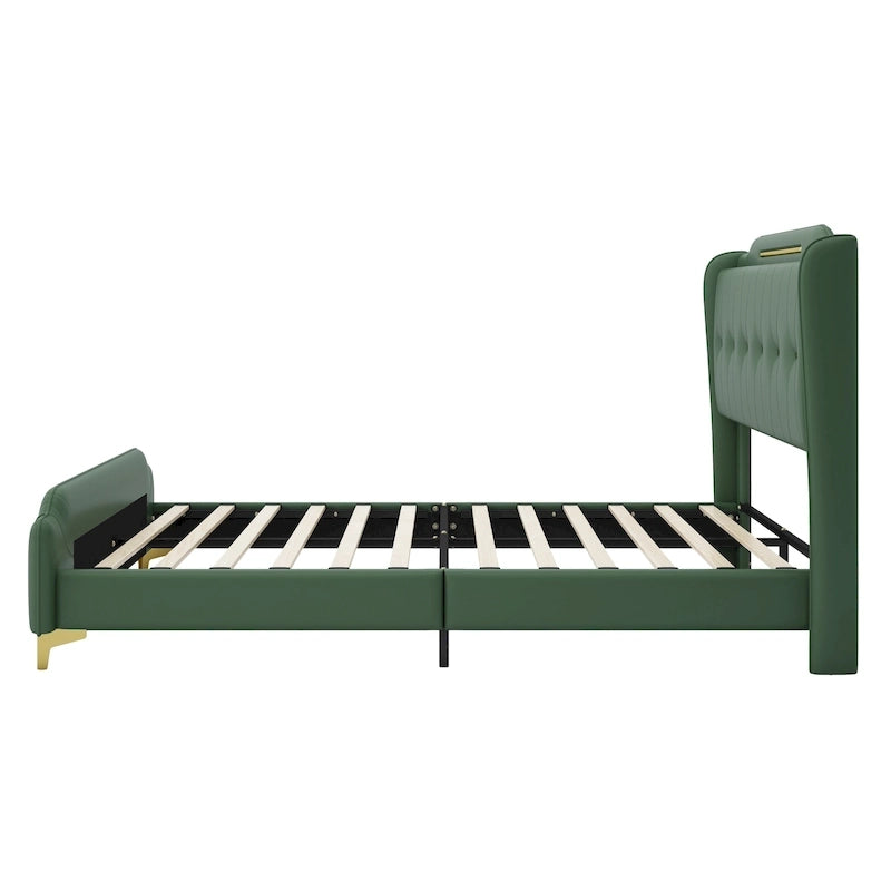 Lit rembourré moderne en cuir PU Uphou par Christopher Knight Home