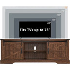Farmhouse Wood TV Stand, Rustic Entertainment Center, Console Cabinet - n/a