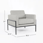 HomePop Modern Upholstered Club Chair w/Metal Frame