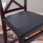 Tabouret de bar pliable en similicuir Triena X Back, expresso - Linon : siège rembourré, pieds en bois, aucun assemblage requis