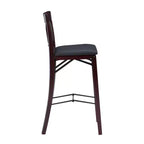 Tabouret de bar pliable en similicuir Triena X Back, expresso - Linon : siège rembourré, pieds en bois, aucun assemblage requis