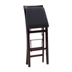 Tabouret de bar pliable en similicuir Triena X Back, expresso - Linon : siège rembourré, pieds en bois, aucun assemblage requis