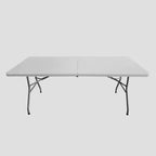 Table pliante 6 pieds Techni Home avec poignée de transport, blanc granit