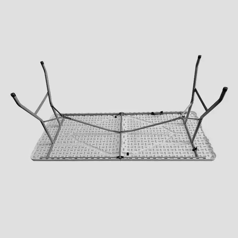 Table pliante 6 pieds Techni Home avec poignée de transport, blanc granit
