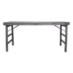 Storied Home Reclaimed Wood Long Folding Table Distressed Blackwashed: Rustic, No Assembly, 275lb Capacity
