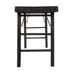 Table pliante longue en bois de récupération Storied Home vieilli, noir délavé : rustique, sans assemblage, capacité de 125 kg