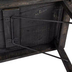 Table pliante longue en bois de récupération Storied Home vieilli, noir délavé : rustique, sans assemblage, capacité de 125 kg