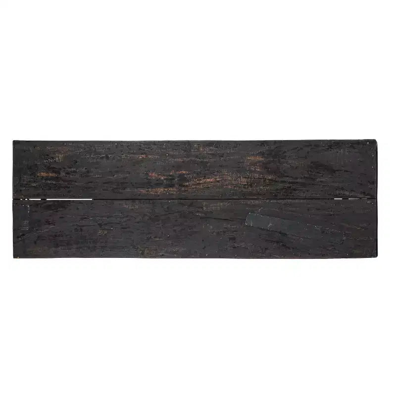 Table pliante longue en bois de récupération Storied Home vieilli, noir délavé : rustique, sans assemblage, capacité de 125 kg