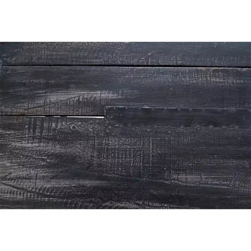 Table pliante longue en bois de récupération Storied Home vieilli, noir délavé : rustique, sans assemblage, capacité de 125 kg