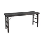 Table pliante longue en bois de récupération Storied Home vieilli, noir délavé : rustique, sans assemblage, capacité de 125 kg