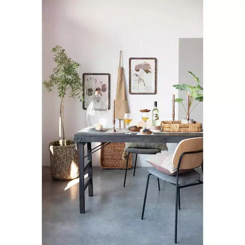 Table pliante longue en bois de récupération Storied Home vieilli, noir délavé : rustique, sans assemblage, capacité de 125 kg
