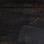 Table pliante longue en bois de récupération Storied Home vieilli, noir délavé : rustique, sans assemblage, capacité de 125 kg