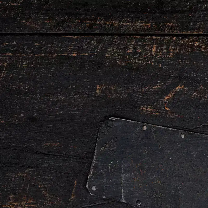 Table pliante longue en bois de récupération Storied Home vieilli, noir délavé : rustique, sans assemblage, capacité de 125 kg