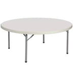 Hampden Furnishings 71" Baldwin Collection Round Folding Table Gray: Stain-Resistant, Seats 12, No Assembly Required