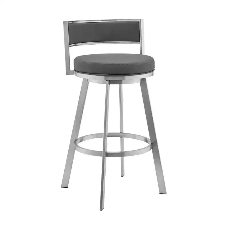 26" Roman Counter Height Barstool: Swivel, Low Back, Armen Living