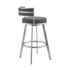 Tabouret de bar à hauteur de comptoir romain de 66 cm : Pivotant, dossier bas, Armen Living