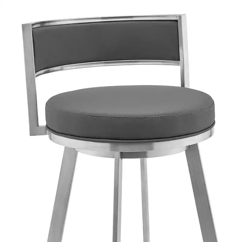 Tabouret de bar à hauteur de comptoir romain de 66 cm : Pivotant, dossier bas, Armen Living