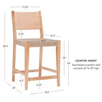 Set of 2 Clara Handwoven Seagrass Seat Counter Height Barstools Natural - Powell Company