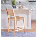 Set of 2 Clara Handwoven Seagrass Seat Counter Height Barstools Natural - Powell Company