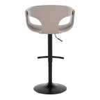 LumiSource Lot de 2 tabourets de bar réglables Curva Métal noir/PU gris clair