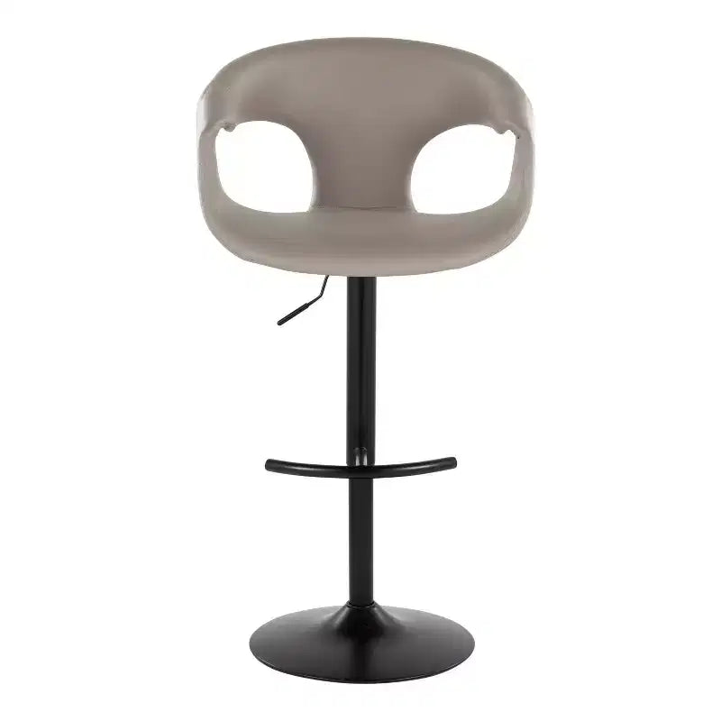 LumiSource Lot de 2 tabourets de bar réglables Curva Métal noir/PU gris clair