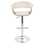 Lot de 2 tabourets de bar vintage réglables crème style Mid-Century Modern : Pivotants, repose-pieds, polyester - LumiSource
