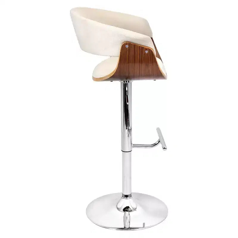 Lot de 2 tabourets de bar vintage réglables crème style Mid-Century Modern : Pivotants, repose-pieds, polyester - LumiSource
