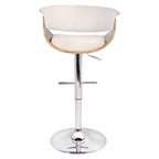 Lot de 2 tabourets de bar vintage réglables crème style Mid-Century Modern : Pivotants, repose-pieds, polyester - LumiSource