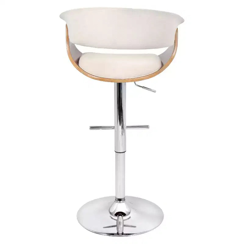 Lot de 2 tabourets de bar vintage réglables crème style Mid-Century Modern : Pivotants, repose-pieds, polyester - LumiSource