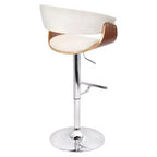Lot de 2 tabourets de bar vintage réglables crème style Mid-Century Modern : Pivotants, repose-pieds, polyester - LumiSource