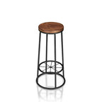 24/7 Shop At Home: Set of 2 Pilat Barstools, 33" Fixed Height, Metal Frame & Footrest, Light Gray