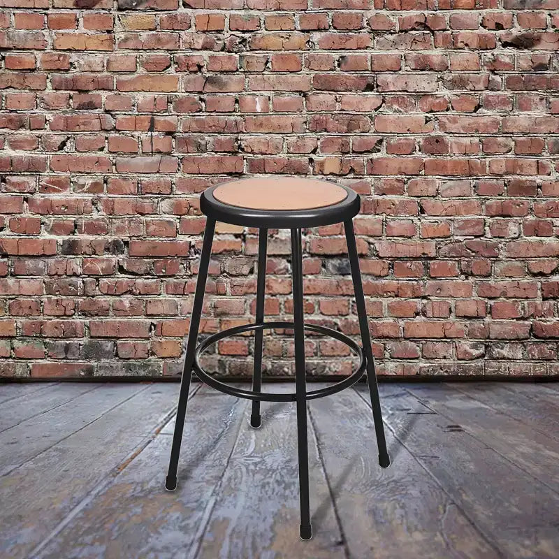 Set of 2 30" Heavy Duty Steel Barstools Black - Hampden Furnishings: No Assembly, Masonite Seat, 300lb Capacity