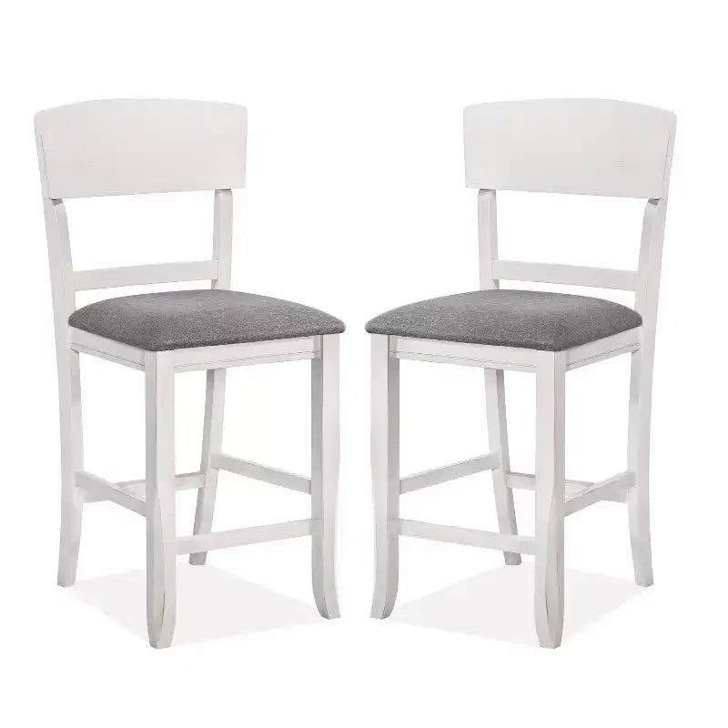 24/7 Shop At Home: Set of 2 Summerland Counter Height Barstools, Upholstered, Wood Frame
